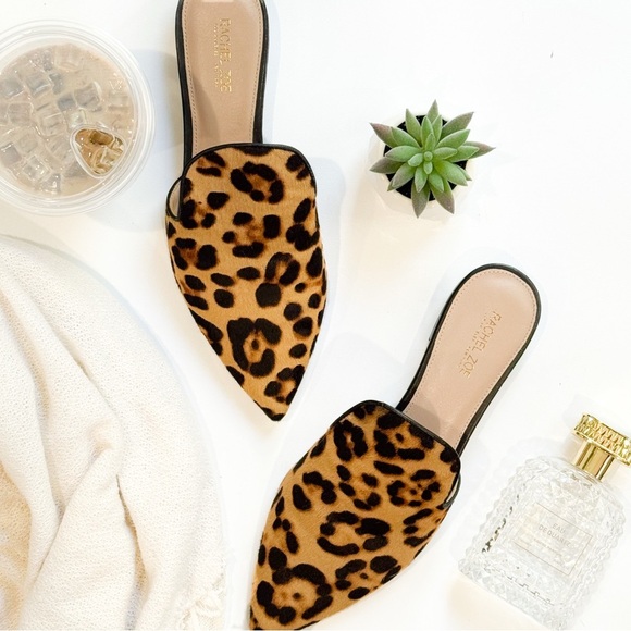 Rachel Zoe Natalie leopard print calf hair flat/ mule ❤️ - Picture 1 of 7